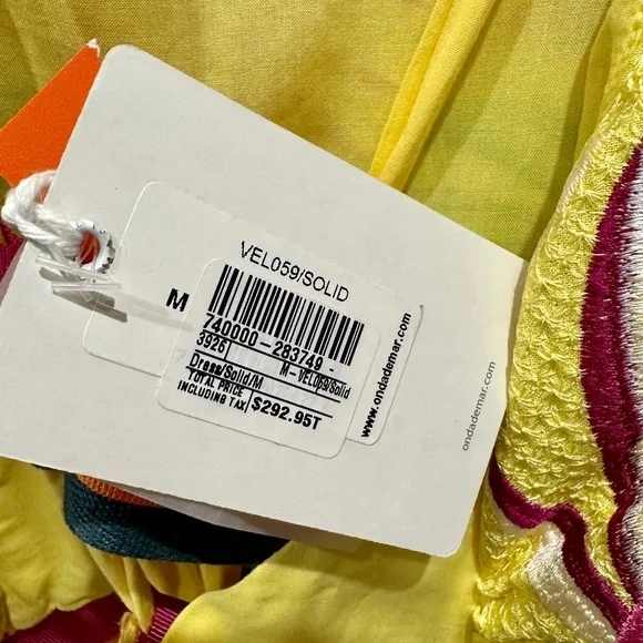 Yellow Embroidered Floral Maxi Dress Medium - Picture 4 of 8